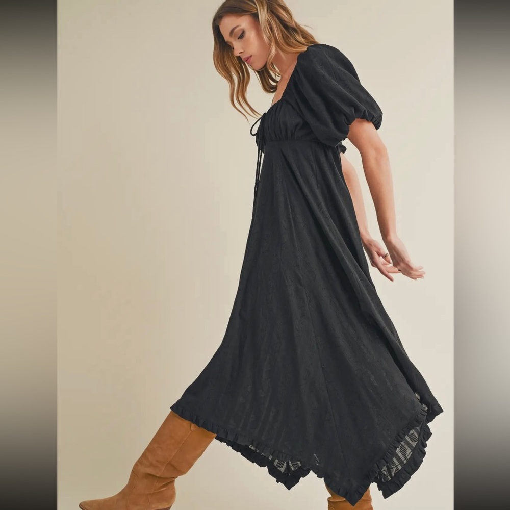 Black boho dress